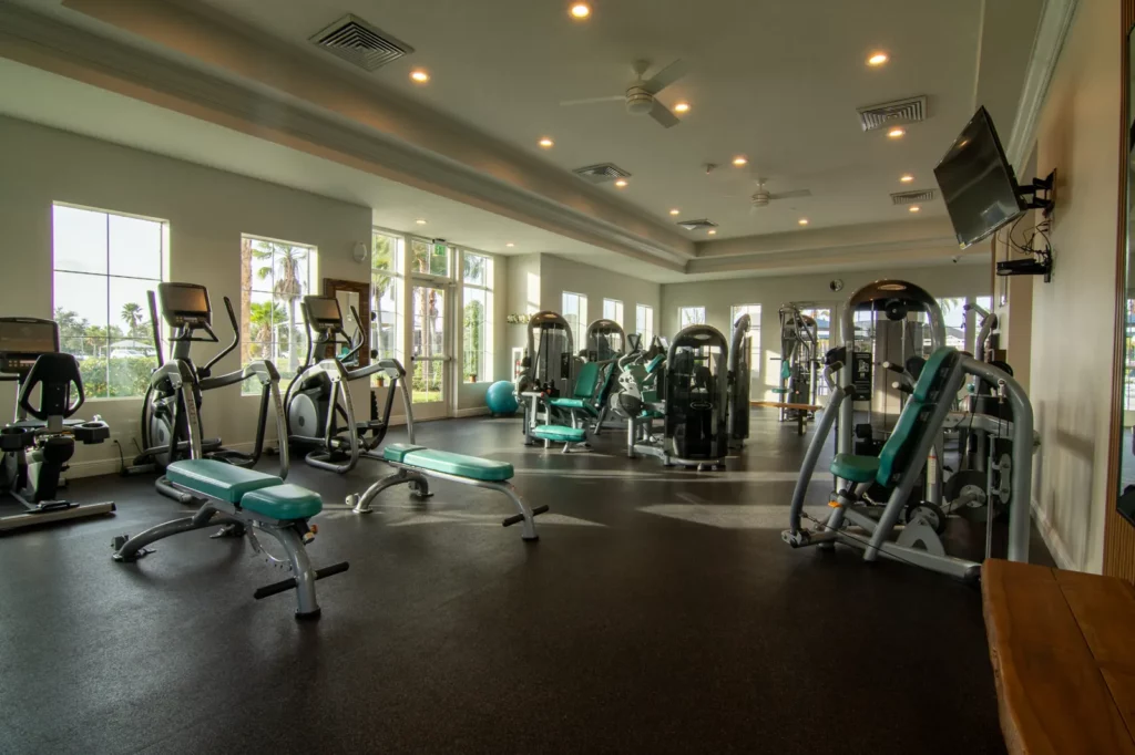 Hickory Hammock fitness center with cardio machines and strength equipment